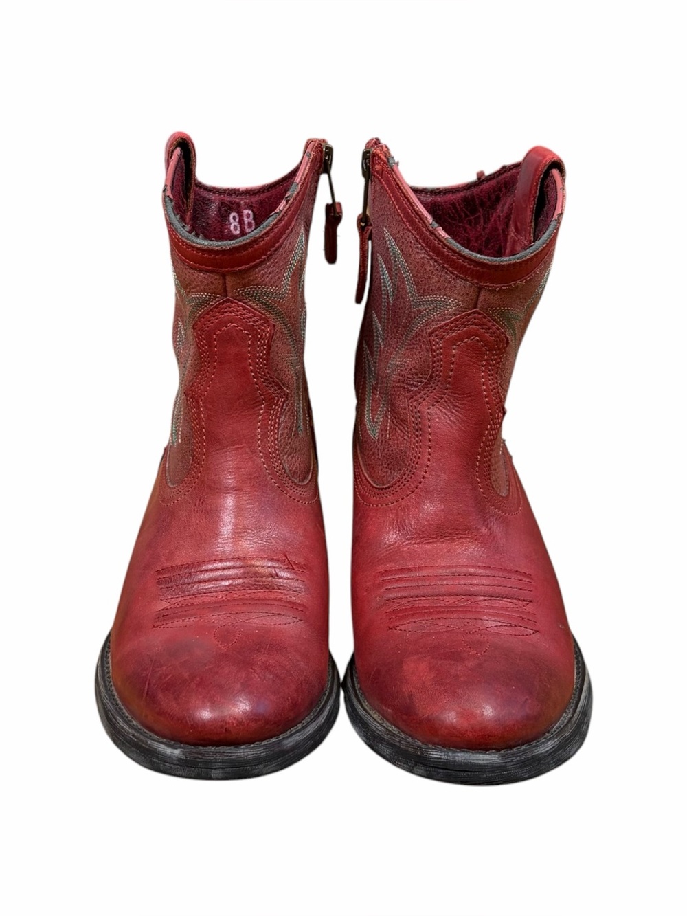 Ariat Billie Unbridled Western Boots Red Leather Side Zip Nashville Sz 8 - Picture 3 of 8